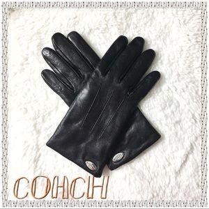 Coach Genuine Black Leather Gloves EUC